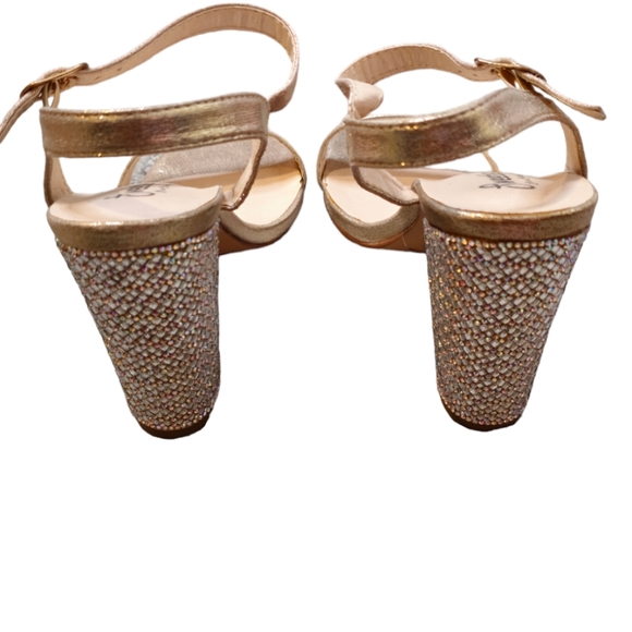 Women's Bling Gold Metallic Heels Size: 9.5 - Wedding, Prom, Homecoming Shoes - Picture 11 of 11